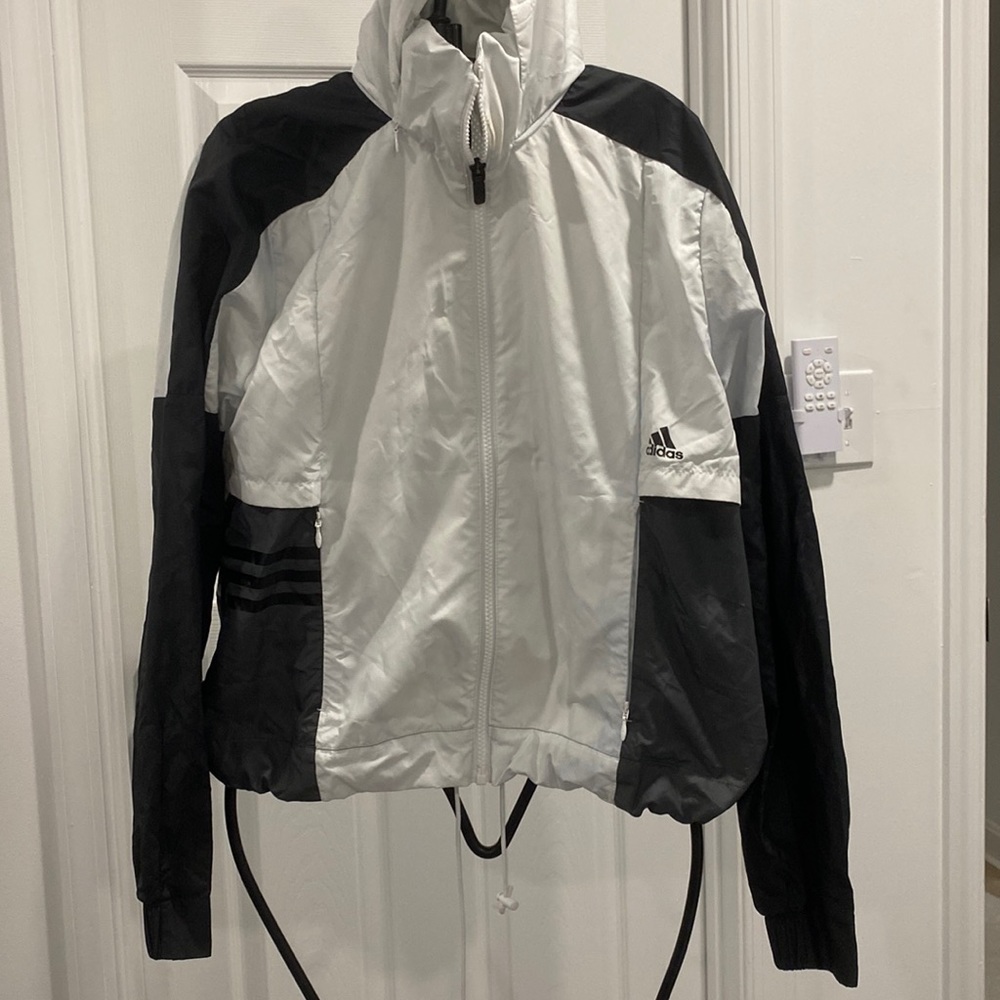 Adidas Cropped white black grey Windbreaker M
